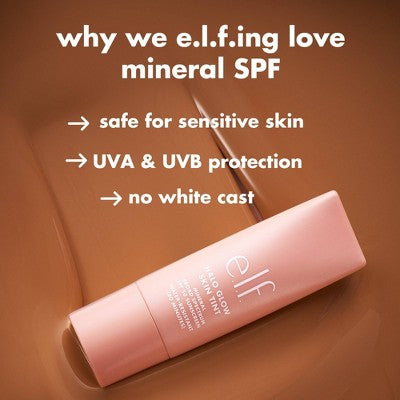 e.l.f. Halo Glow Skin Tint Light Coverage Foundation Mineral SPF 50 1 Fair Neutral 1 fl oz - Imperfect Box
