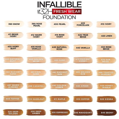 L'Oreal Paris Infallible 32HR Fresh Wear Foundation SPF 25 440 Natural Rose 1 fl oz - New