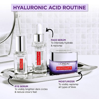 L'Oreal Paris Revitalift Hyaluronic Acid Plumping Hydrating Water Cream 1.7oz - Imperfect Box