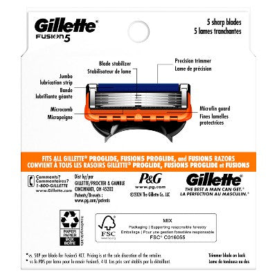 Gillette Fusion 5 Men's Razor Blade Refills 8ct - Missing Box