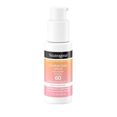Neutrogena Invisible Daily Defense Sunscreen Face Serum SPF 60 1.7 fl oz - New