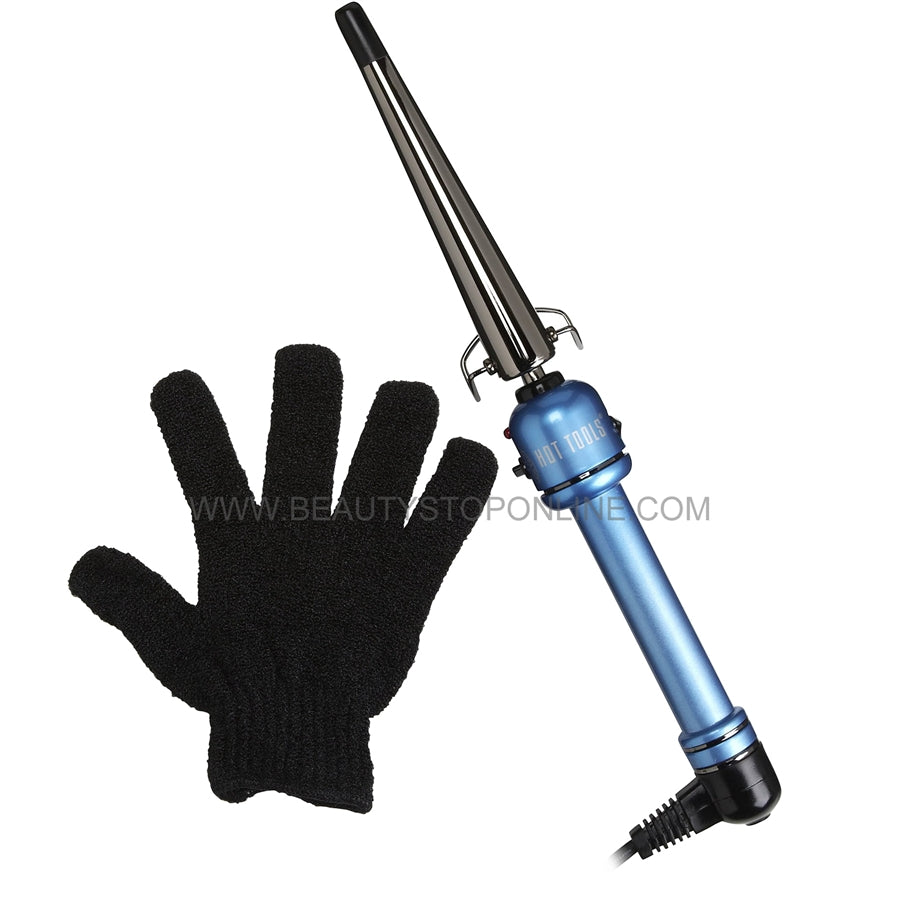 Hot TOOLS Blue Ice Titanium 1 Inch Tapered Cone Curling Iron ( )