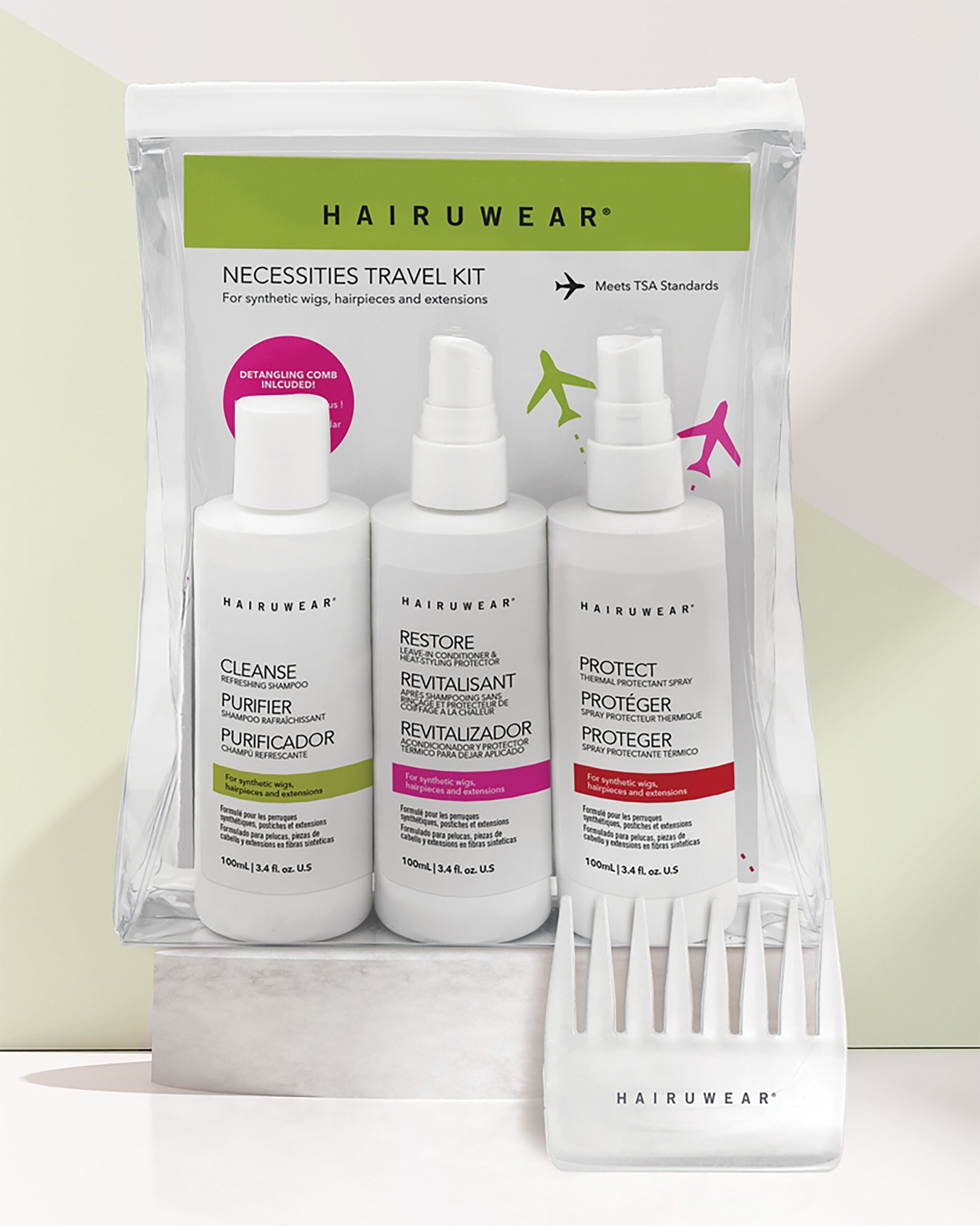HairUWear 4PC Necessities Travel Kit