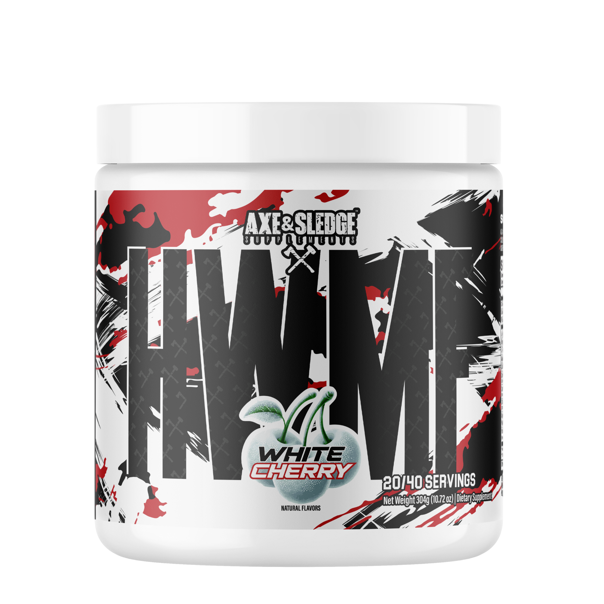 Axe & Sledge HWMF High-Stim Pre-Workout, White Cherry, 40 Servings