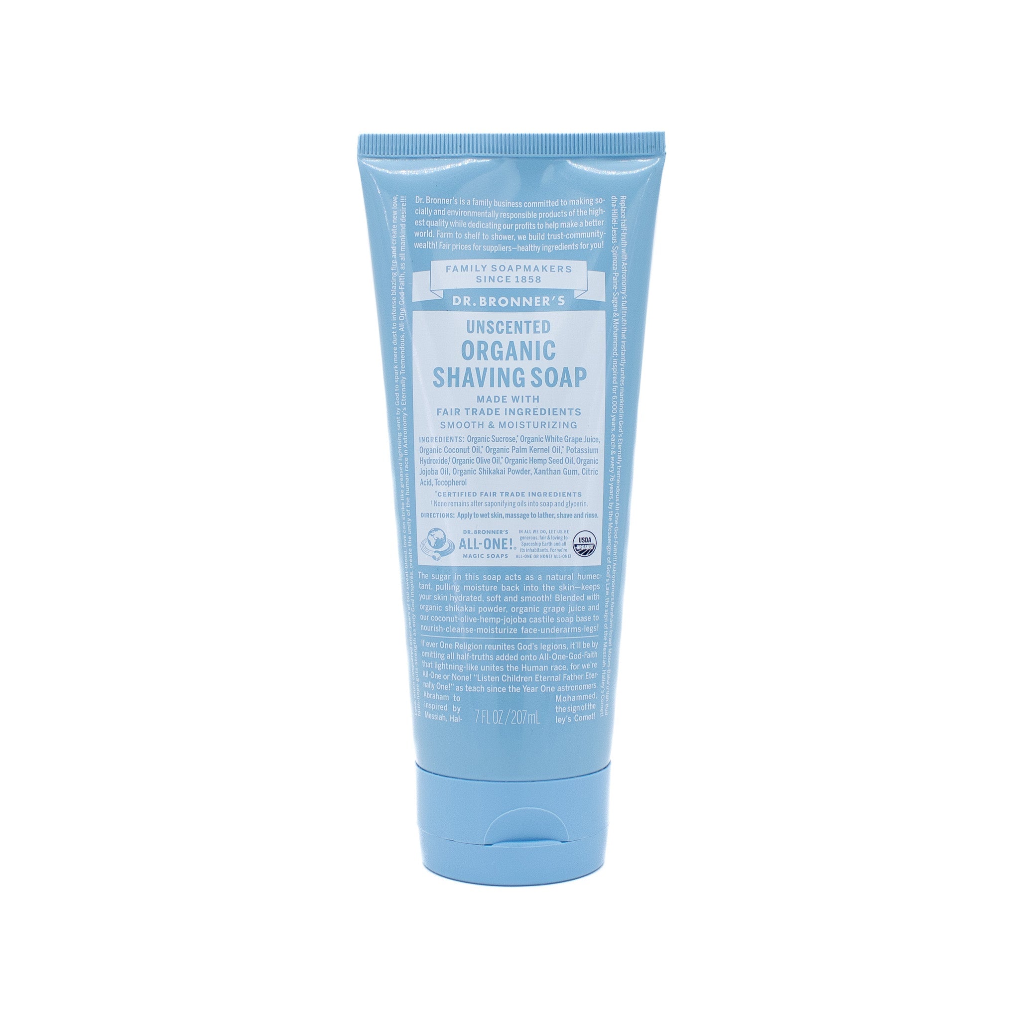 Dr. Bronner's Unscented Organic Shaving Soap 7oz - New