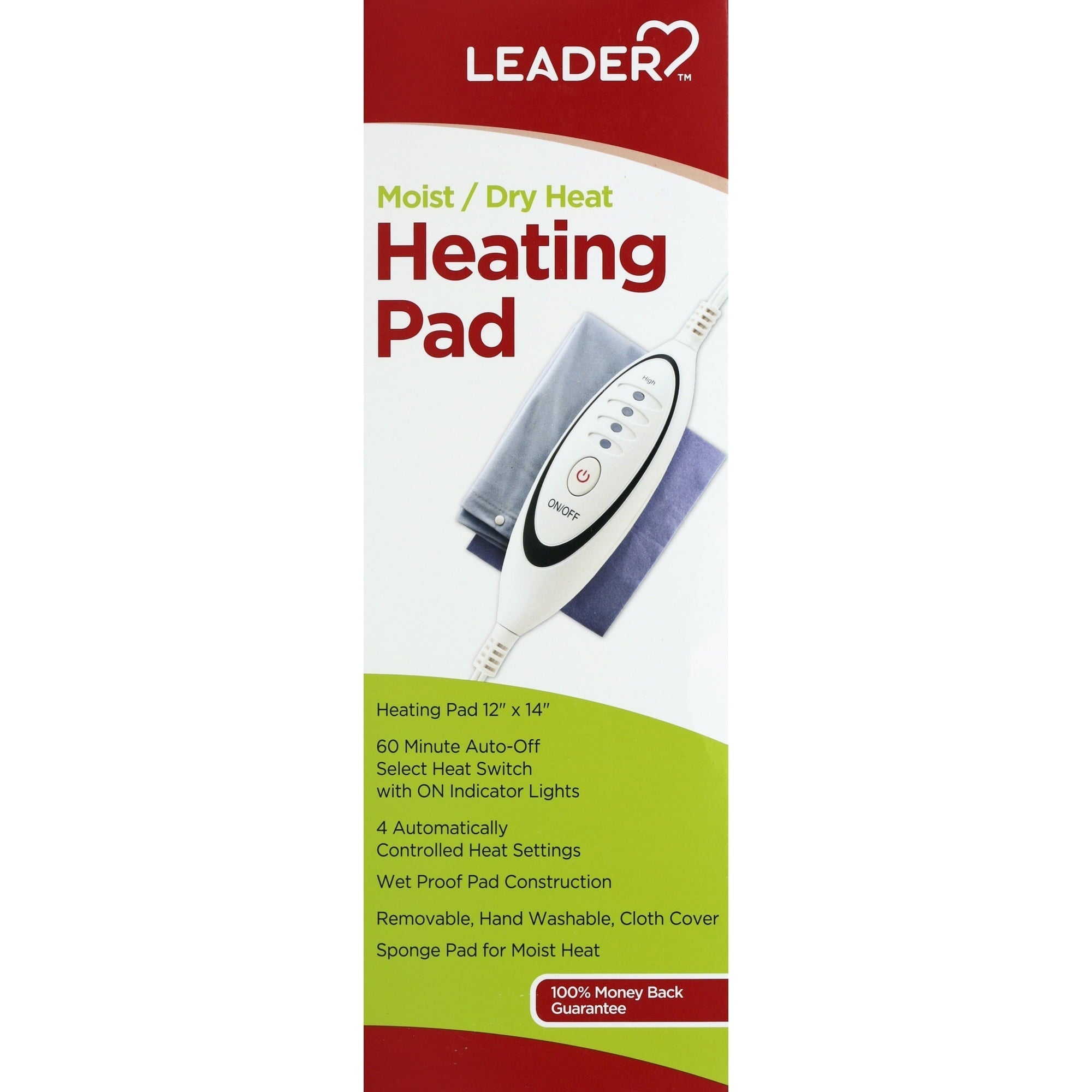 LEADER™ Moist/Dry Heating Pad, 12" x 14"