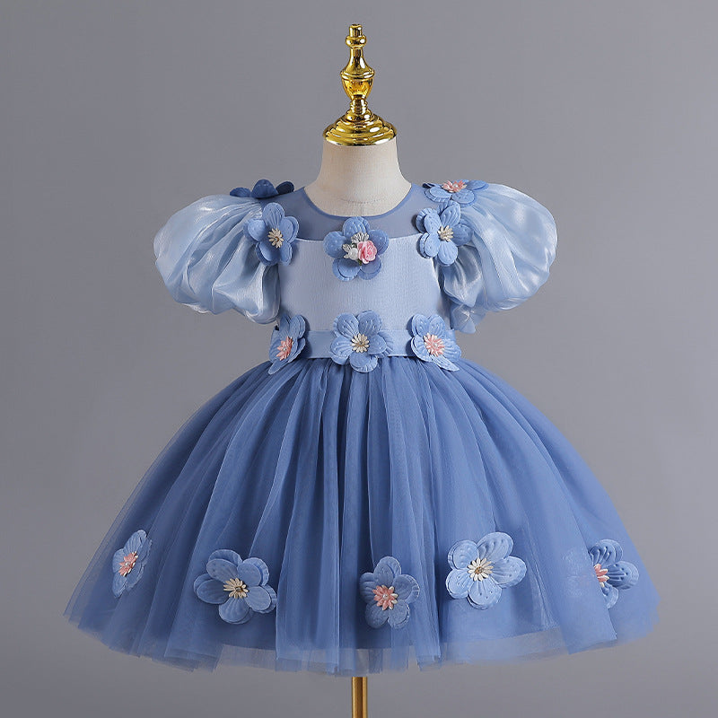 Girls' High-end Flowers Fashionable Dress