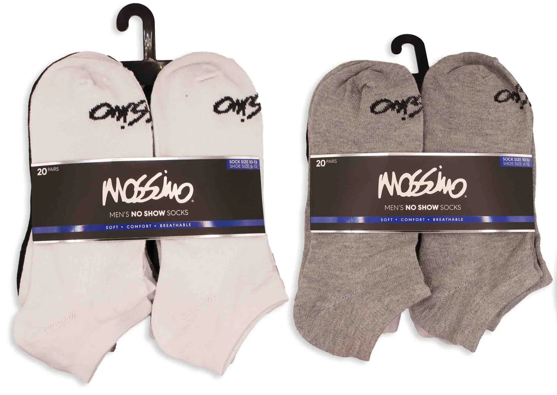 Mossimo Men's No Show Socks 20-Pack – Low Cut Ankle Socks for Sneakers, Everyday & Athletic Wear | Size 10-13, Bulk Value Pack