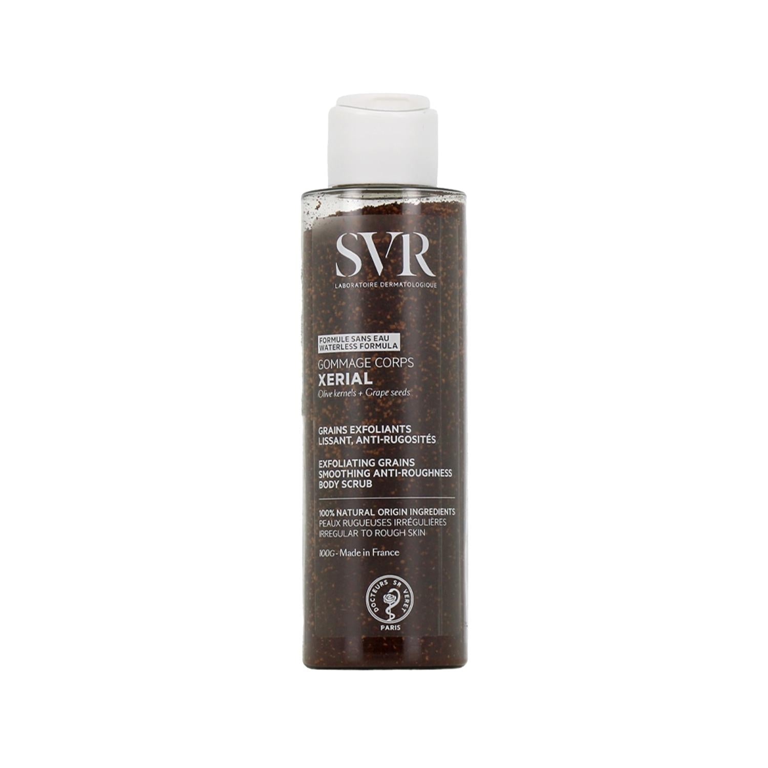 SVR Xerial Body Scrub: Exfoliating & Skin Smoothing Treatment | Gentle Body Exfoliation for Improved Texture & Radiance - 100g