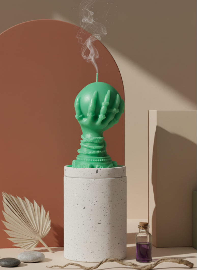 Crystal Ball Candle | Mystical Sculptural Soy Wax