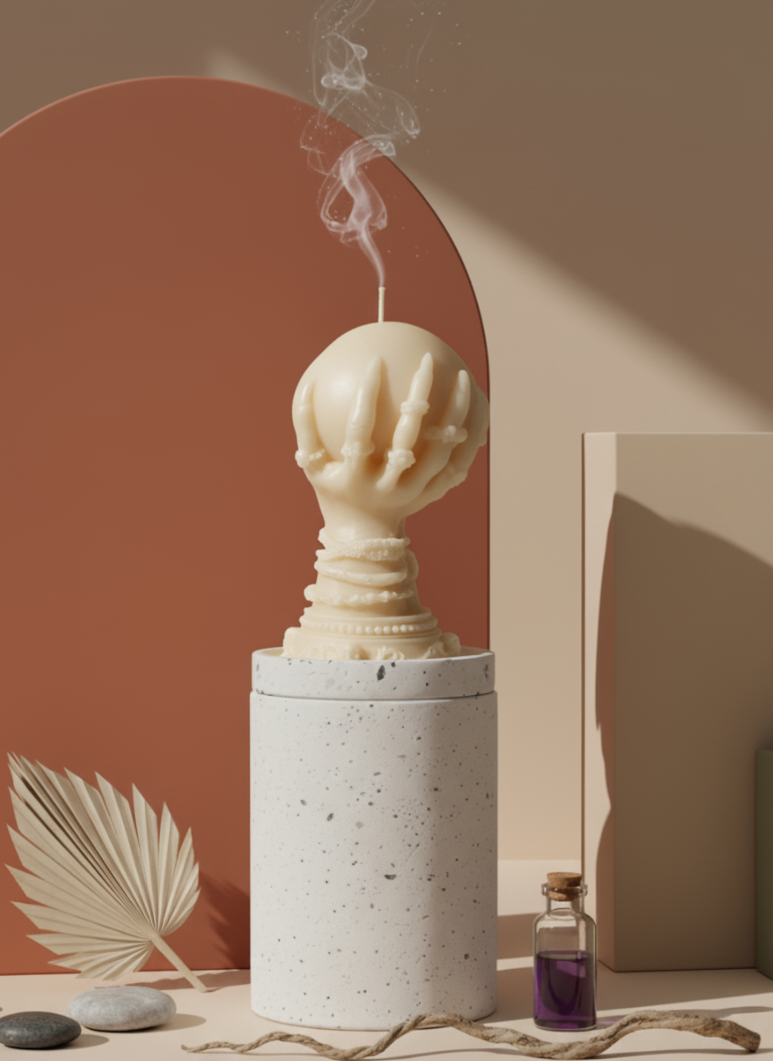 Crystal Ball Candle | Mystical Sculptural Soy Wax