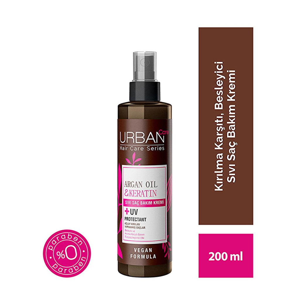Urban Care Argan Oil & Keratin Anti-Breakage Hair Serum: Repair, Nourish & Strengthen Dry, Damaged Hair - Paraben-Free Leave-In Conditioner