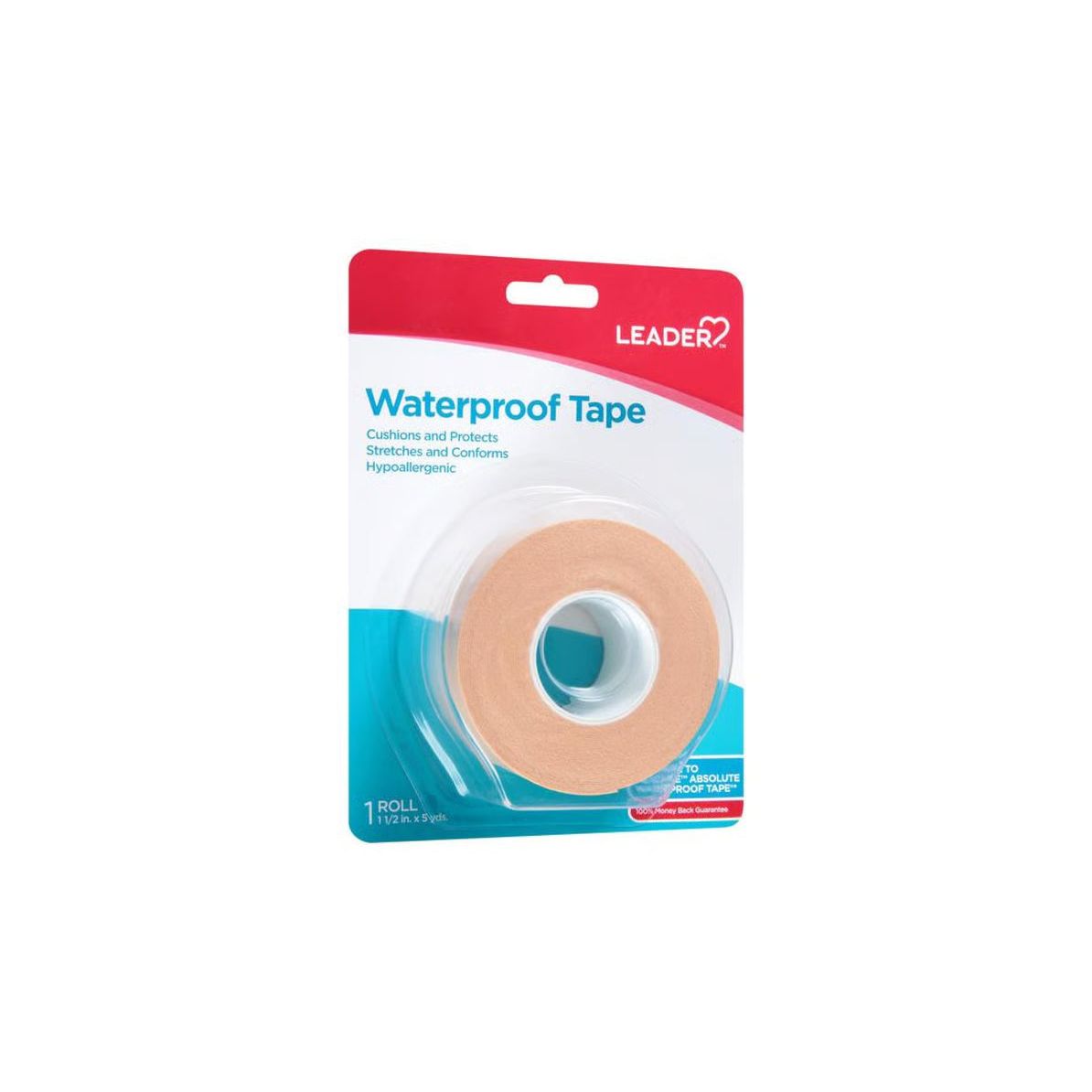Leader Waterproof Tape – Hypoallergenic First Aid Tape (1 1/2 in. x 5 yds.)