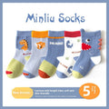 Autumn And Winter Cartoon Dinosaur Mid-calf Cotton Warm Sports Boys' Socks