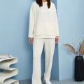 Athletic Hoodie & Pants Set | Wide Sleeve Sweatshirt with Pockets & Drawstring Pants(MS141)