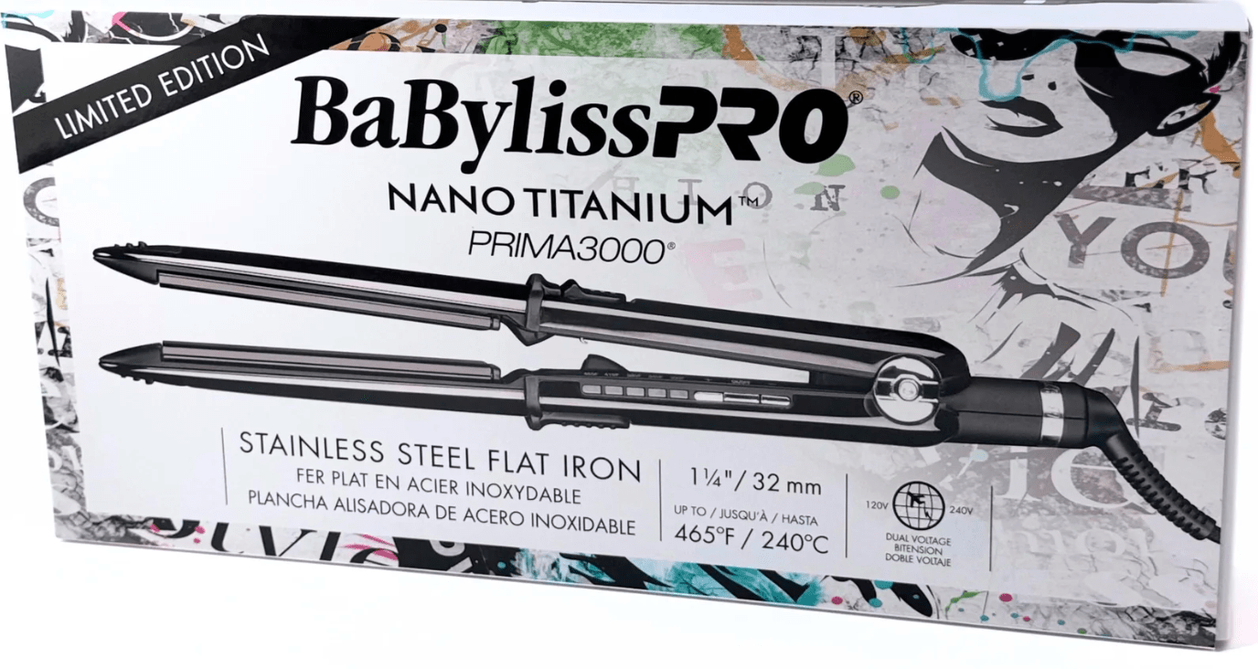 BaBylissPRO Nano Titanium Prima3000 1-1/4" Flat Iron (Black)