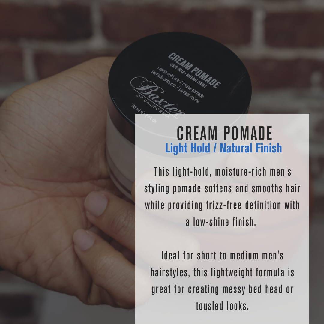 Baxter of California Cream Pomade for Men, Natural Finish, Light Hold