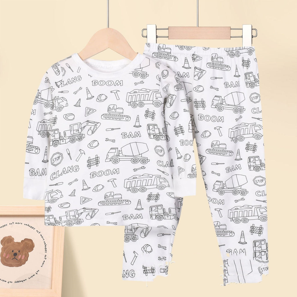 Girls Sketch Coloring Comfortable Children DIY Hand Drawing Suit