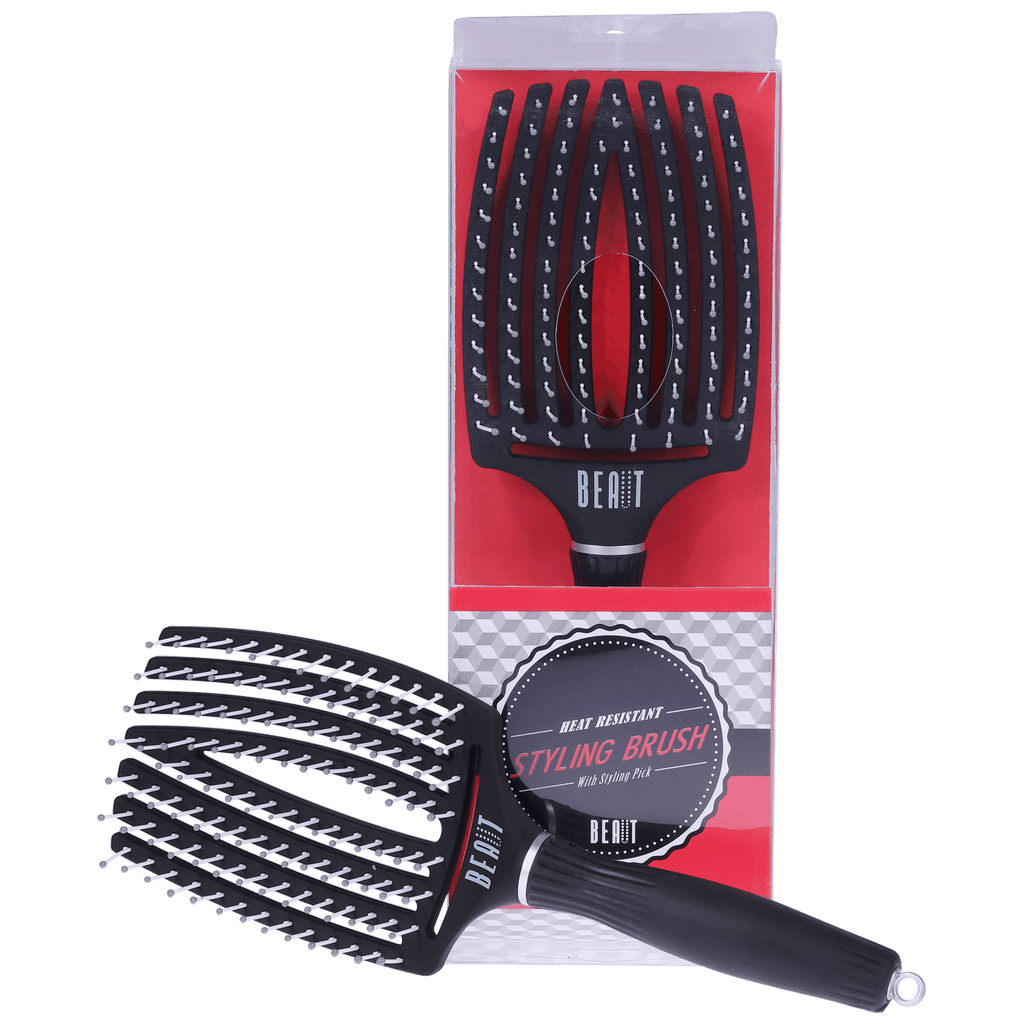 Beaut Heat Resistant Styling Brush with Styling Pick