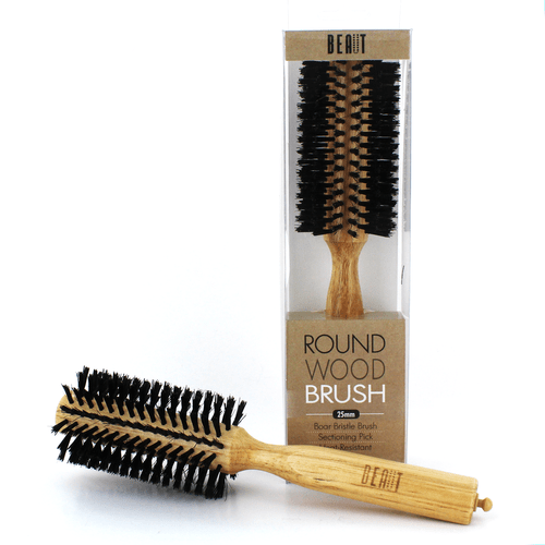 Beaut Wood Round Hair Brush - Choose Size