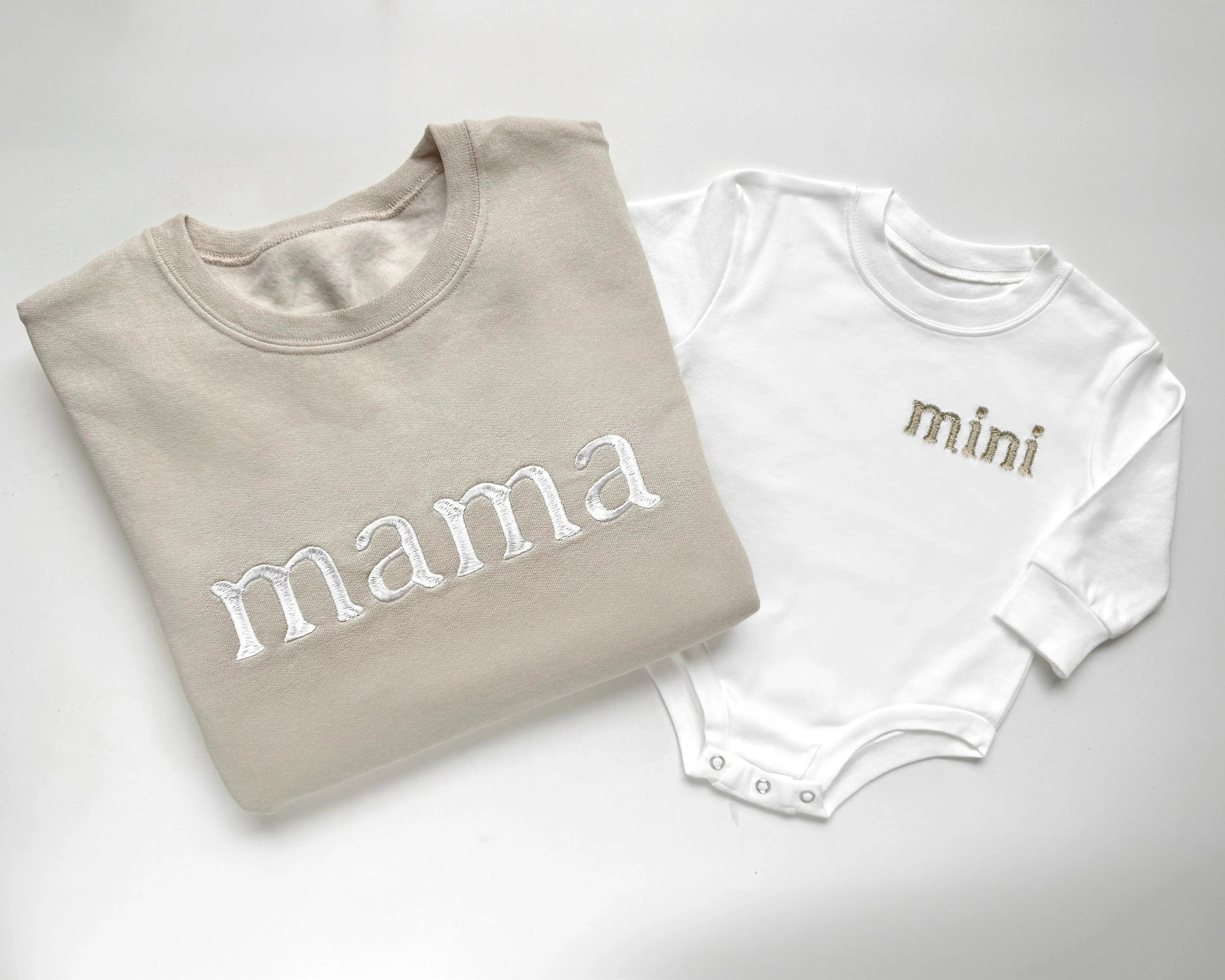 Mama and Mini Matching Outfits | Embroidered Mommy and Me Sweatshirts