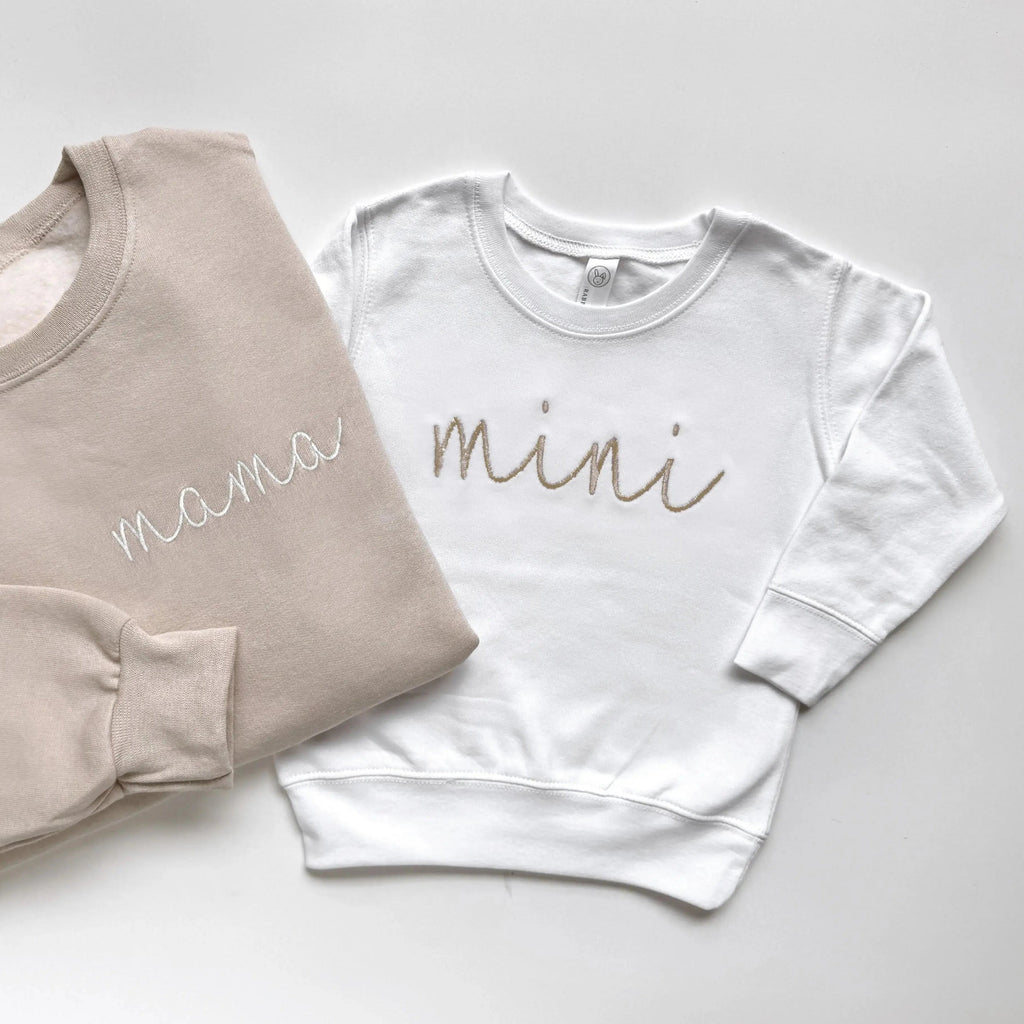 Mama and Mini Matching Outfits | Embroidered Mommy and Me Sweatshirts