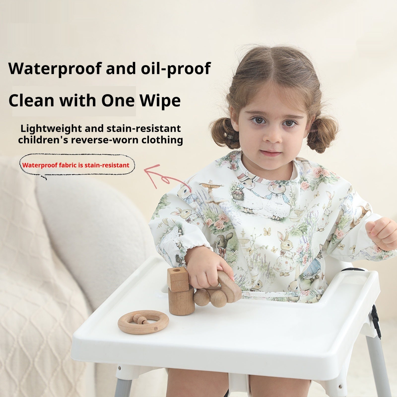 Children's Gown Waterproof Inside-out Bib