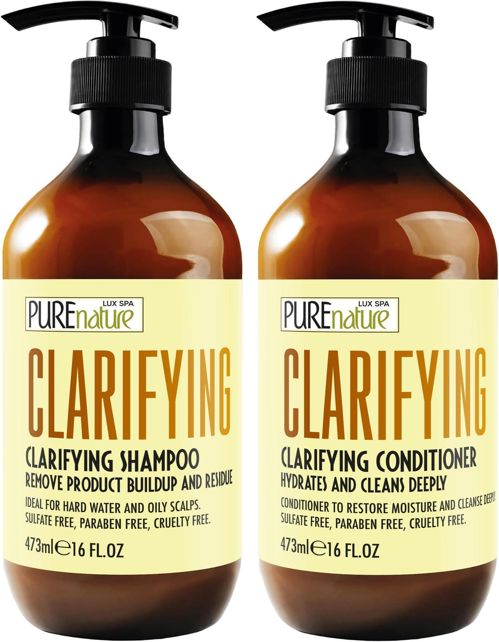 Clarifying Shampoo and Conditioner Set 16 Fl Oz Set of 2 Sulfate Free Hair Care Products for Women and Men Deep Cleansing for Oily Scalp Ideal for Swimmers