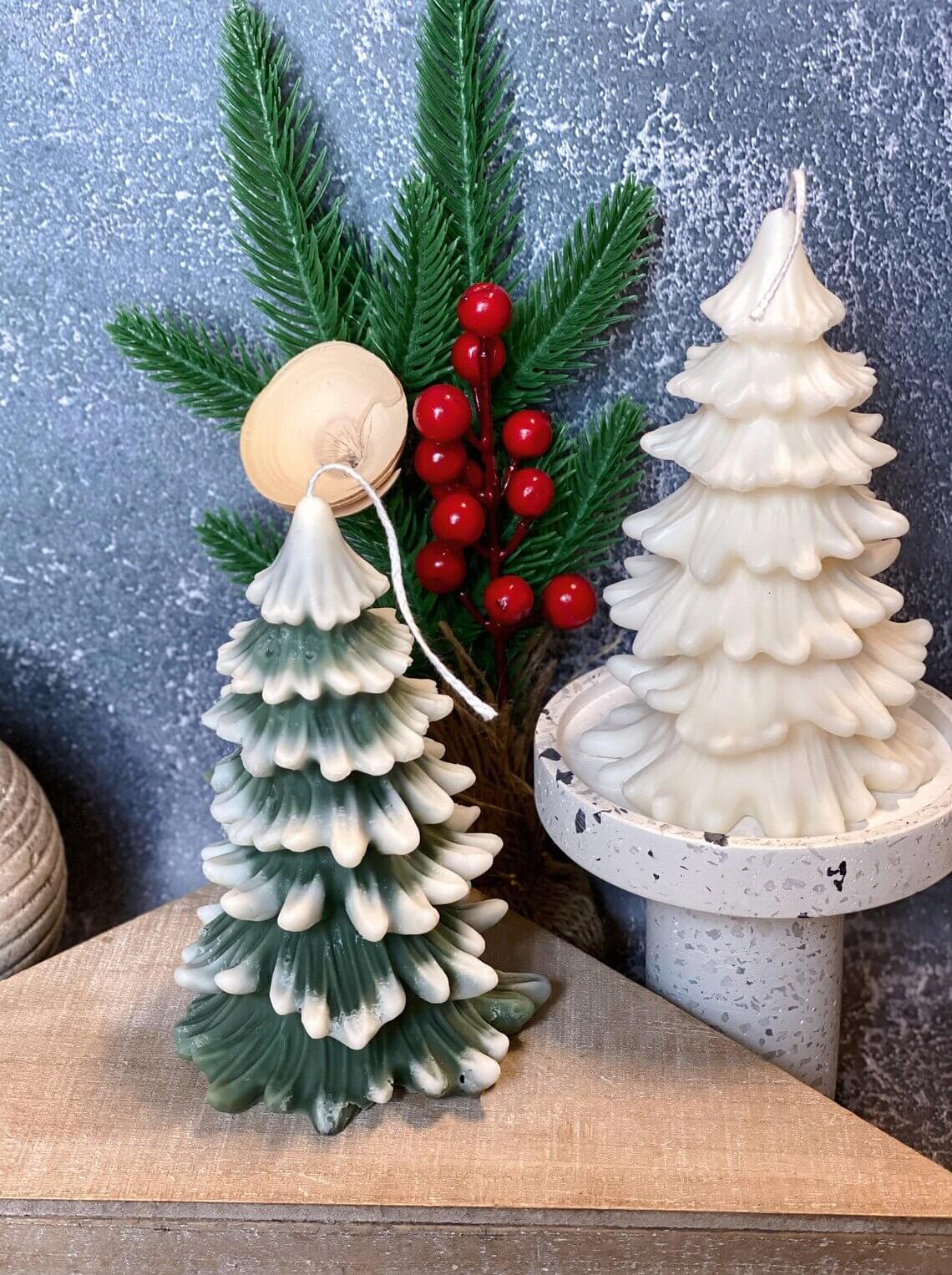Christmas Tree Cedar Candles | Holiday Decor