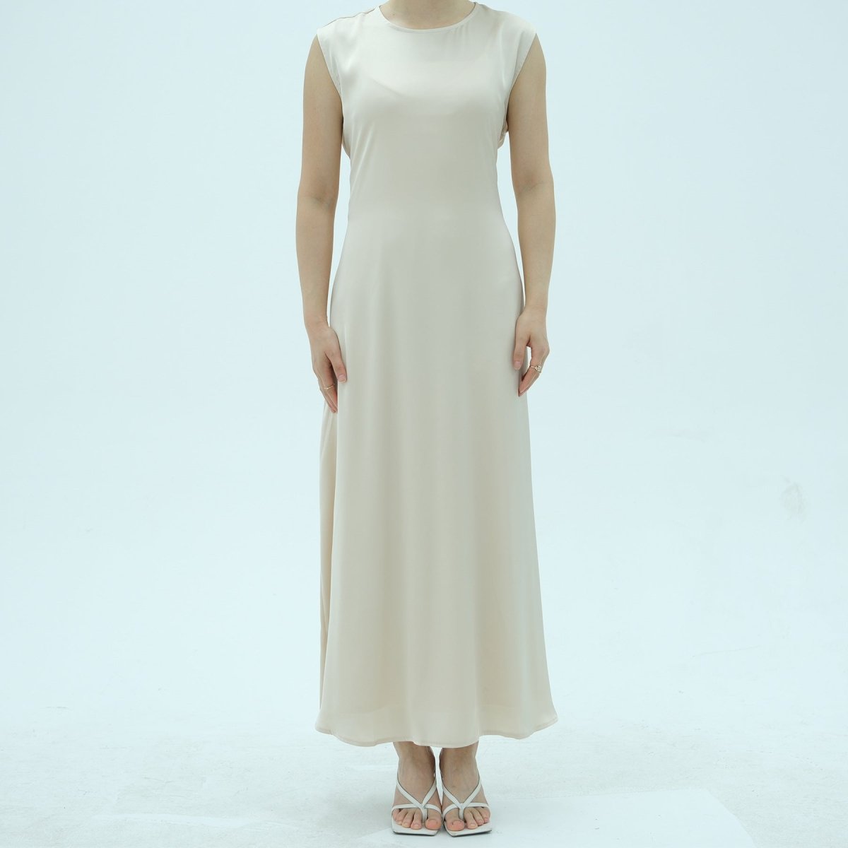 Corset-Back Lace-Up Sleeveless Maxi Dress(MS472)
