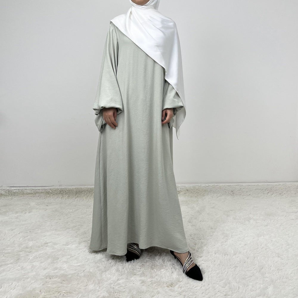 Abaya With Lantern Sleeves Made Of Crepe Material (MA124)