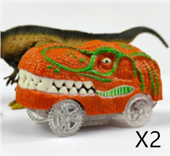 Children's Electric Assembled Track Racing Simulation Animal Tyrannosaurus Dinosaur Toy Puzzle Boy Gift