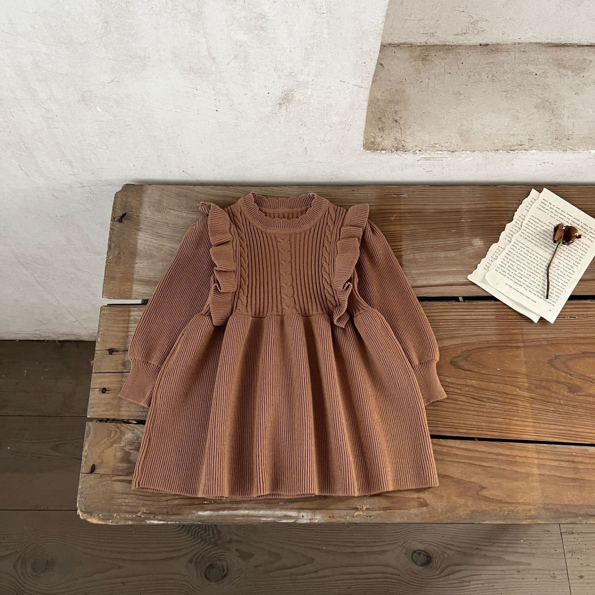 Cotton Wool Woven Autumn And Winter Thermal Dress