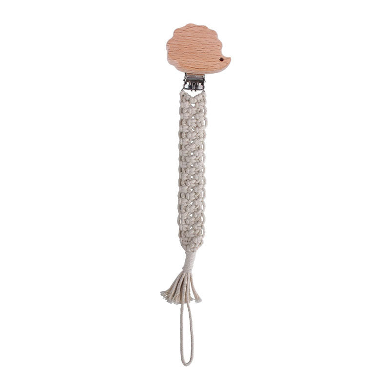 Beech Animal Anti-dropping Toy Teether Children's Hand-woven Pacifier Rope