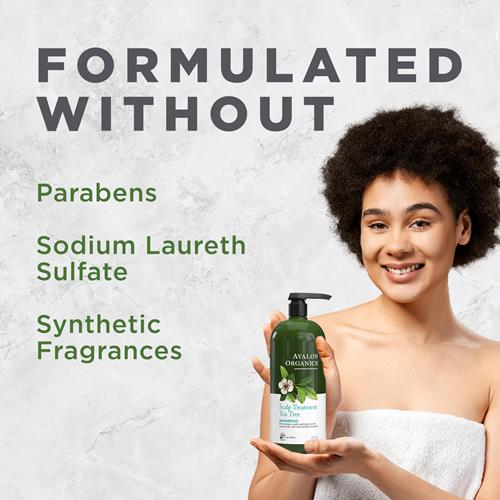 Avalon Organics Scalp Treatment Tea Tree Shampoo, Encourages Scalp Well-Being And Leaves Hair Soft, 11 Fluid Ounces