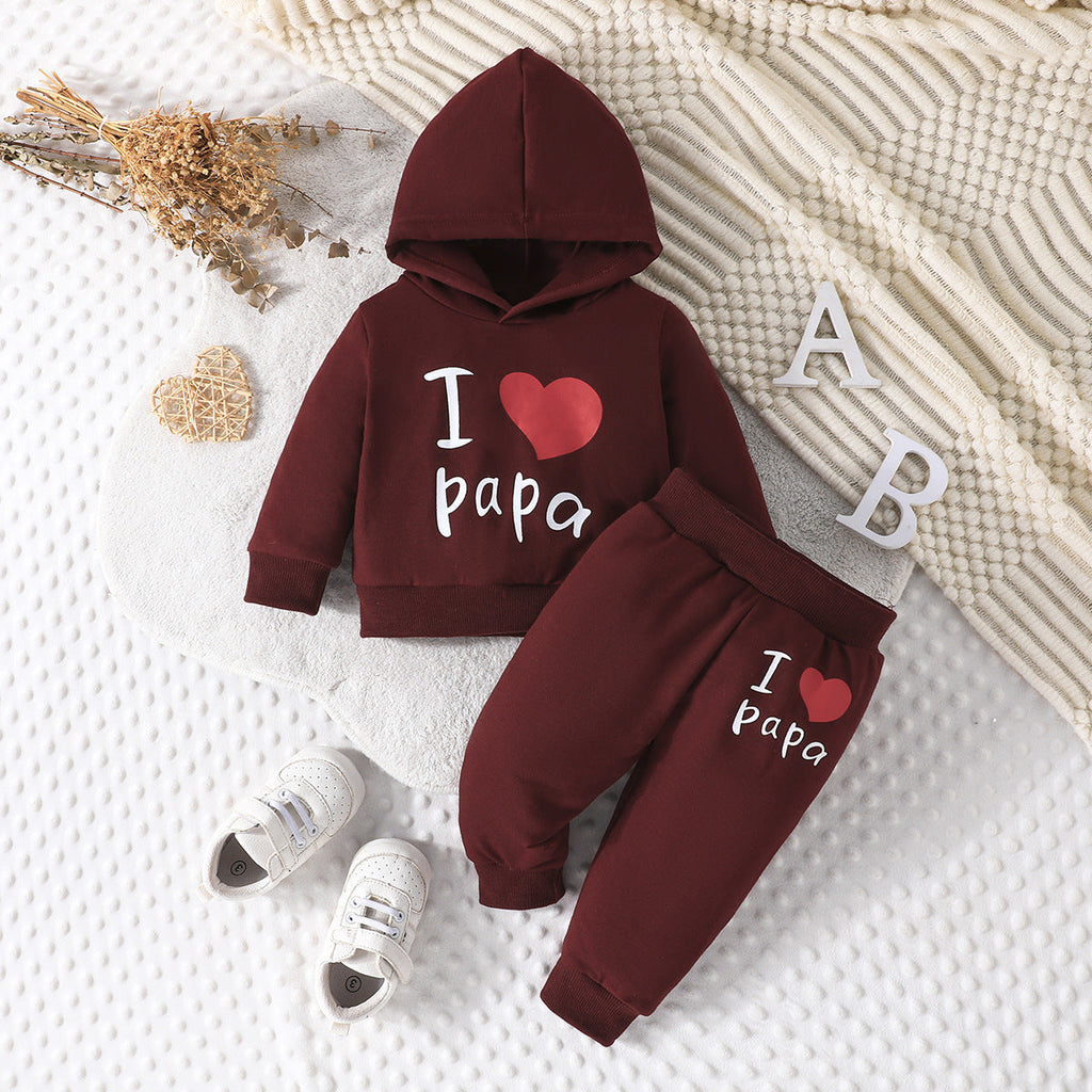Hooded Printed Sweater Trousers Suit Casual All-matching
