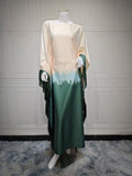 Elegant Ombre Gradient Abaya | Gradient Print Fringed Robe Dress Abaya (MA179)