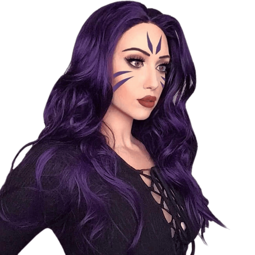 VIP Extensions Off Black to Purple Long Wavy Synthetic Fashion Wig