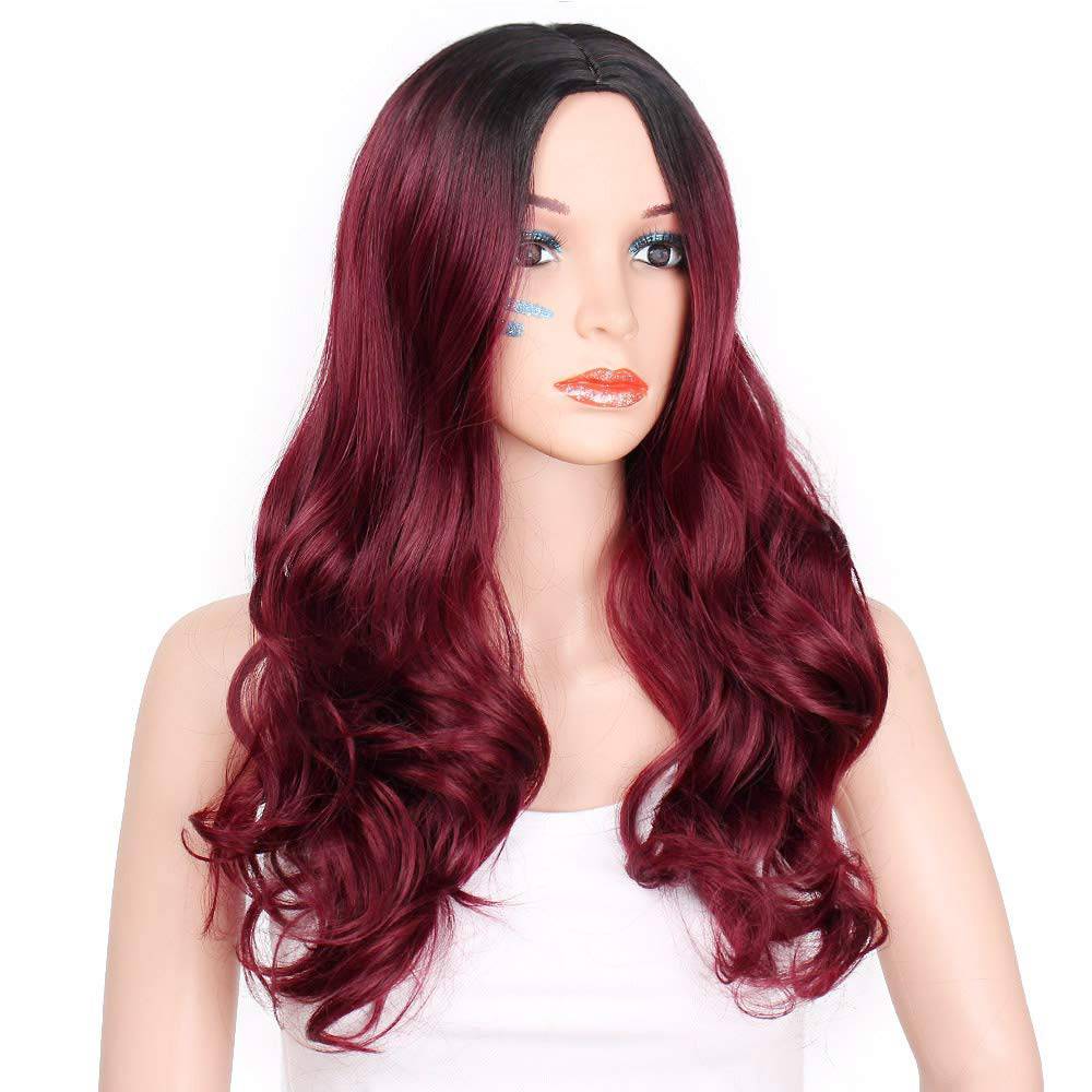 VIP Extensions Off Black to Purple Long Wavy Synthetic Fashion Wig