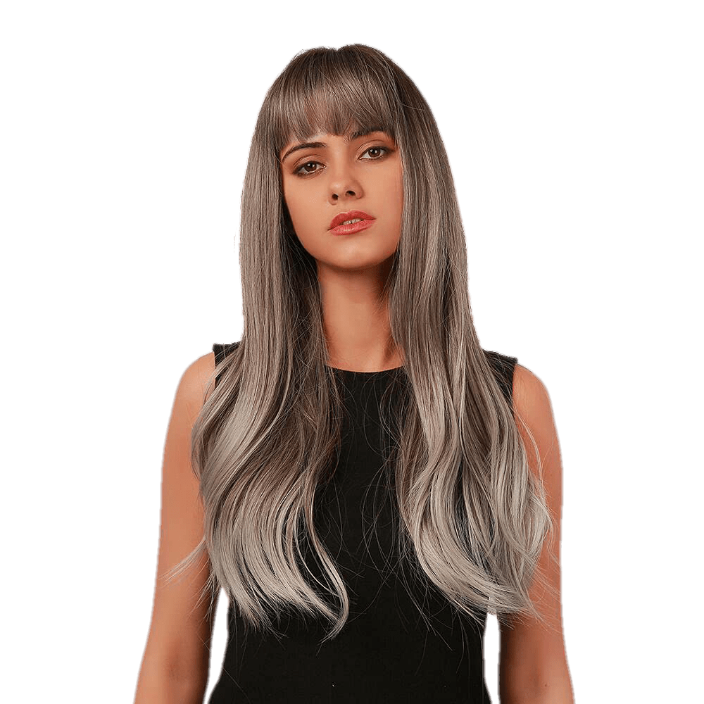 VIP Extensions Ash Blonde Straight Synthetic Fashion Wig with Bangs