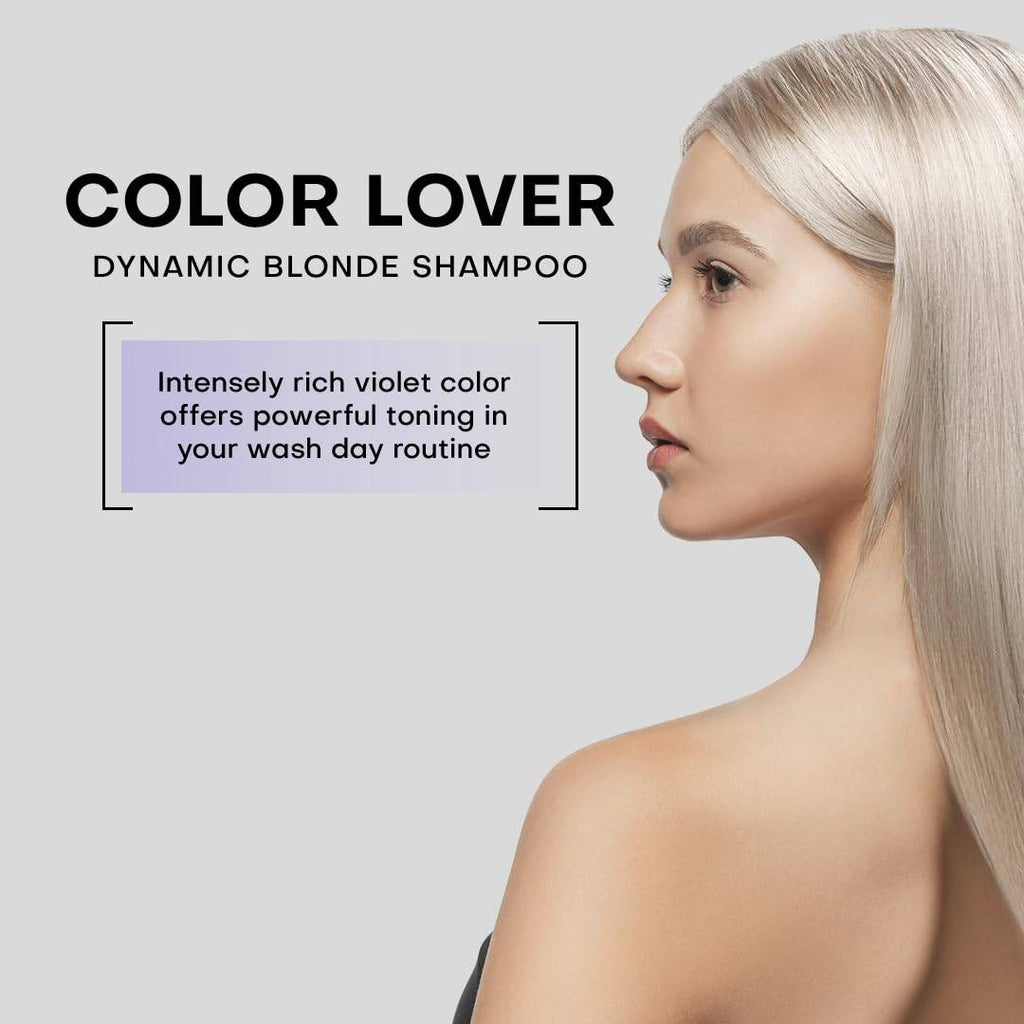 FRAMESI Color Lover Dynamic Blonde Purple Shampoo, Sulfate Free Shampoo, Color Treated Hai 16.9 Ozr