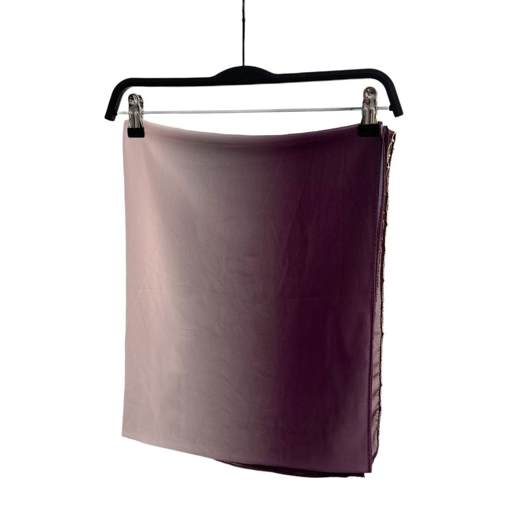Gradient Colour Pearl Chiffon Beaded Chain Hijab (MH137)