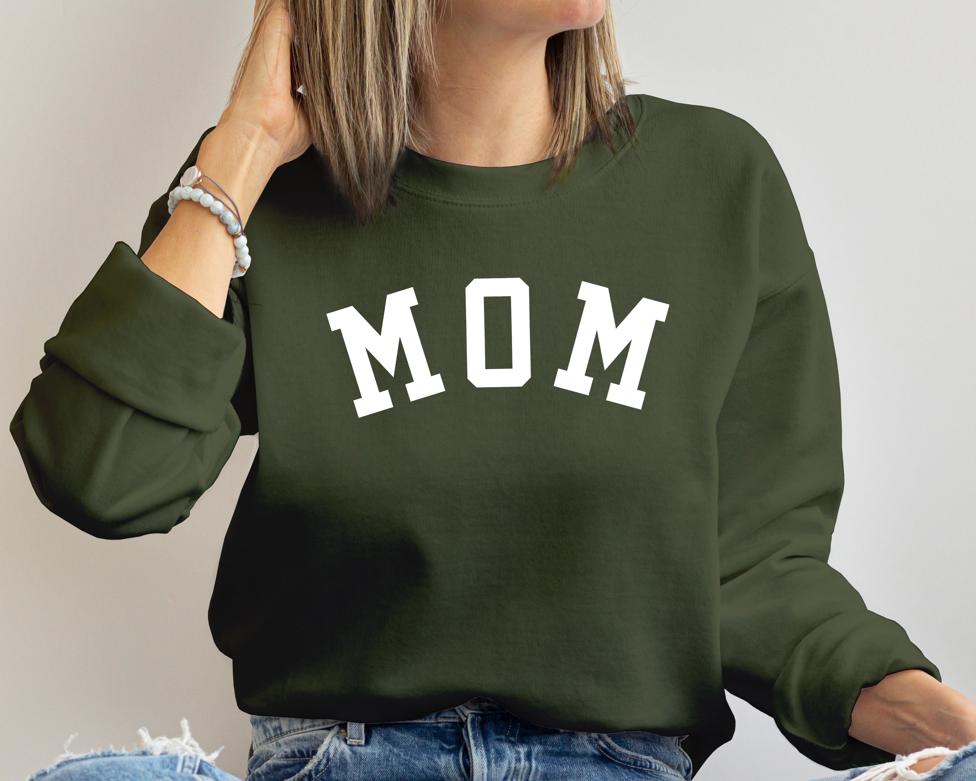 Mom, Dad and Baby Family Matching Sweatshirts in Army Green