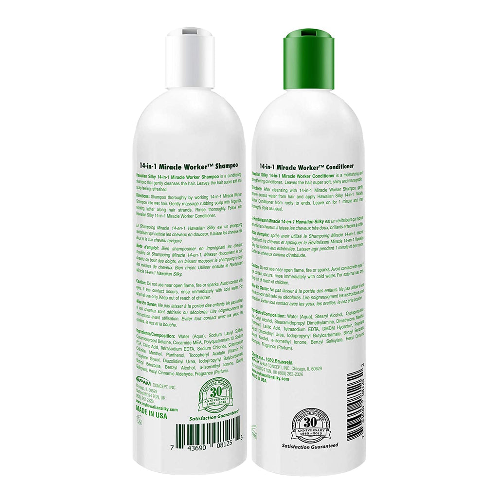 Hawaiian Silky Miracle Worker Shampoo & Conditioner, 16 fl oz