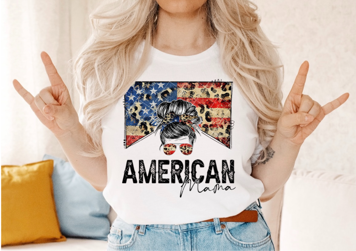 American Mama / Mini - American Flag & Leopard Print - 11 Style Options