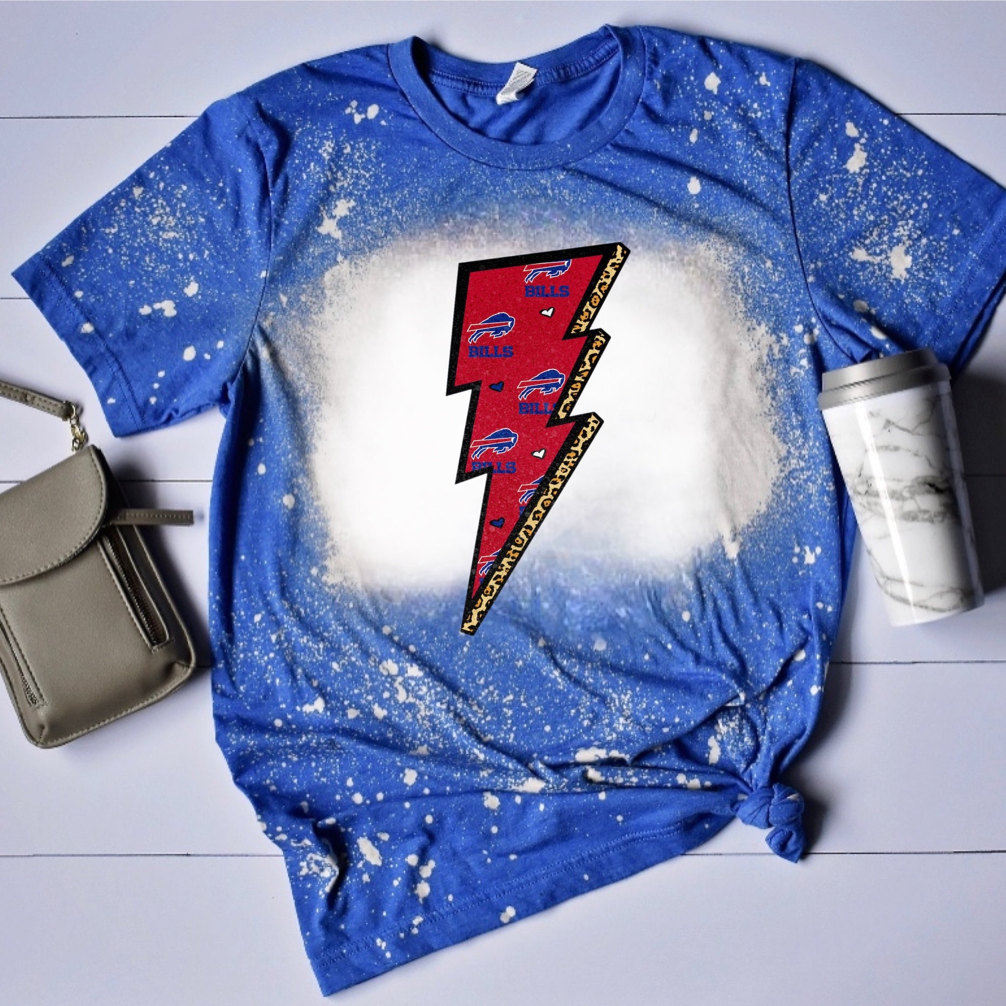 Bills - Lightening Bolt w/ Red Glitter Print