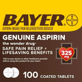 Bayer Genuine Aspirin 325 Mg  Coated Tablets 100Ct