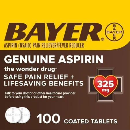 Bayer Genuine Aspirin 325 Mg  Coated Tablets 100Ct
