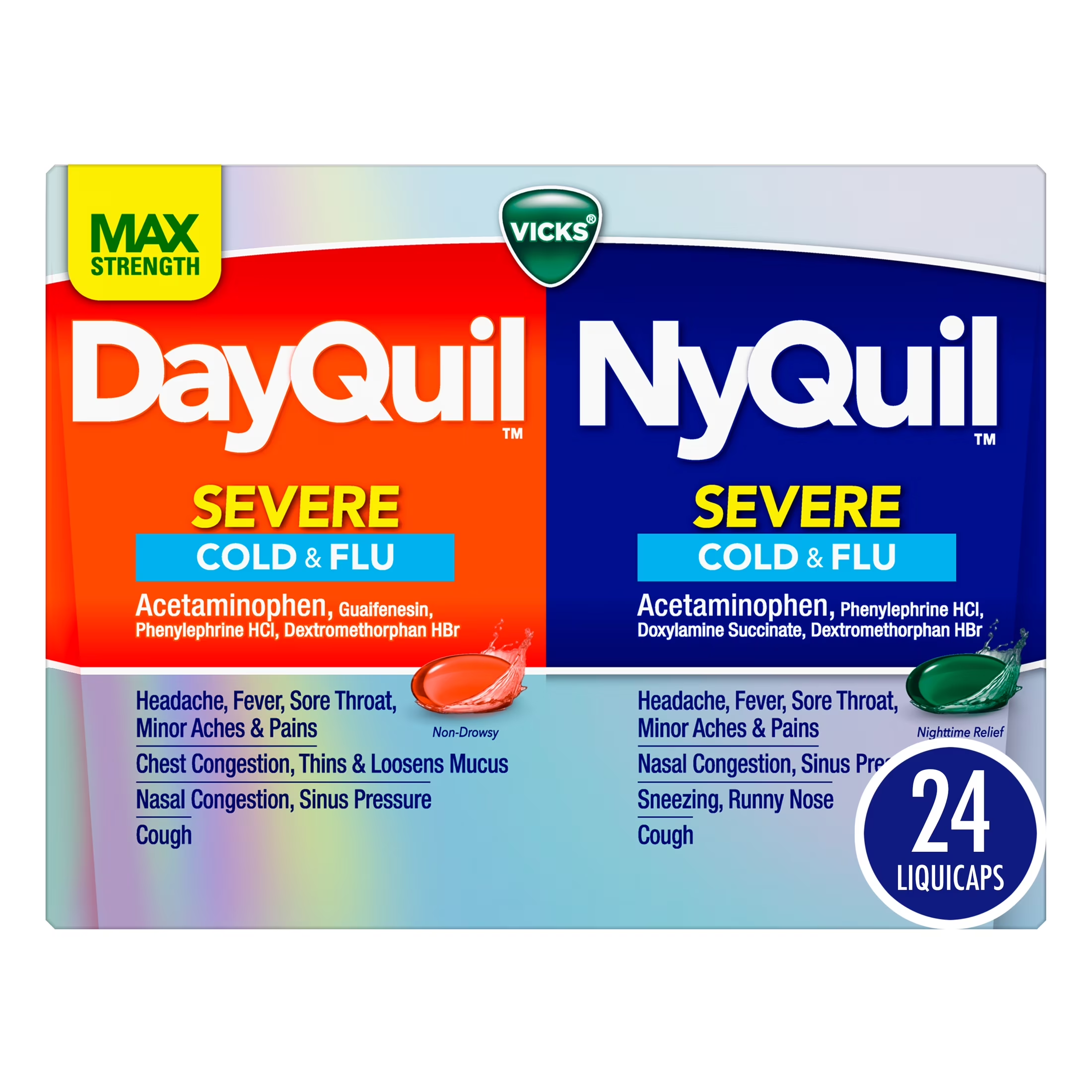Vicks® Cold & Flu Retail Display with DayQuil™, NyQuil™ Severe & VapoRub™ – 30 Count