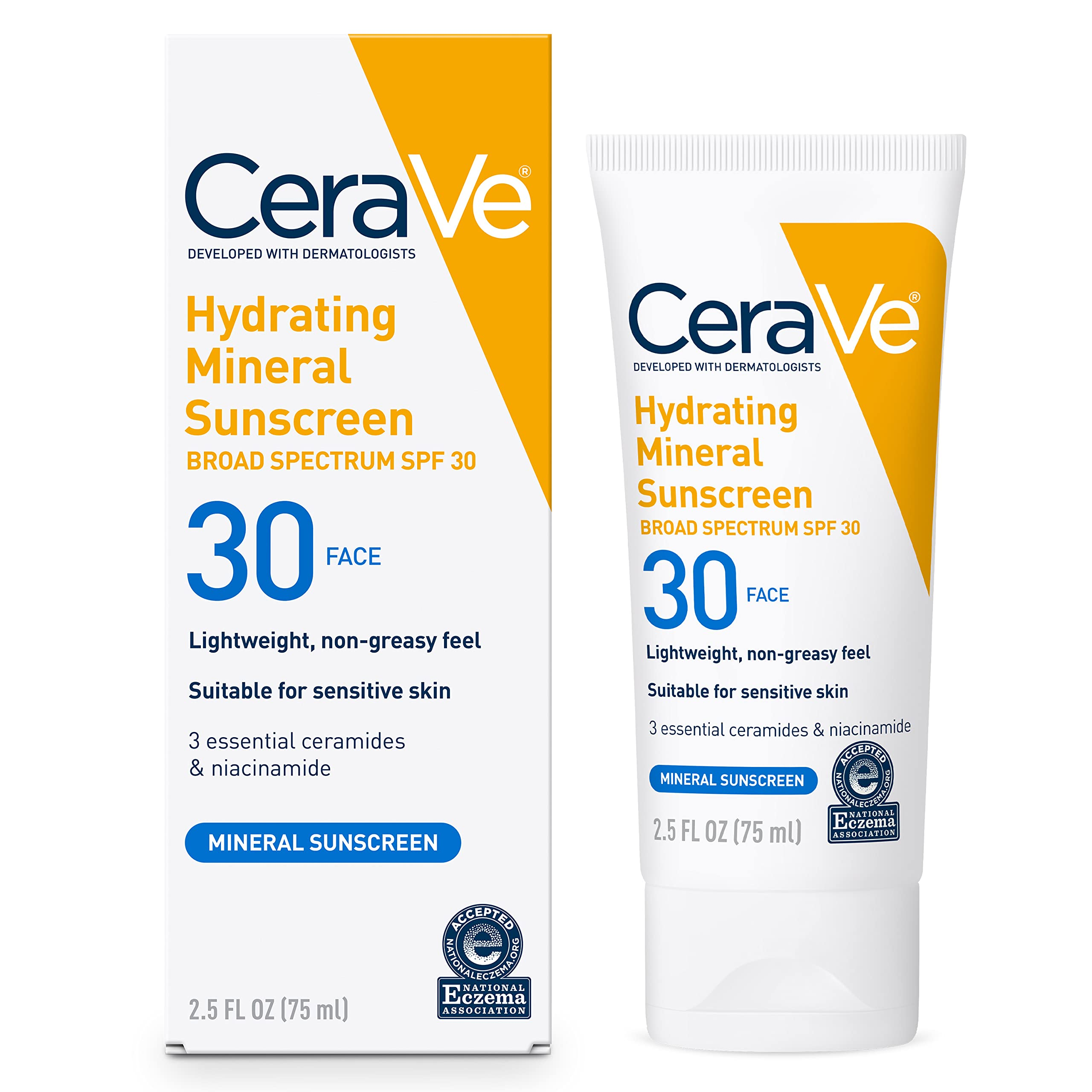 CeraVe® Face 5% - 6% SPF 30 Hydrating Mineral Sunscreen, 2.5 oz